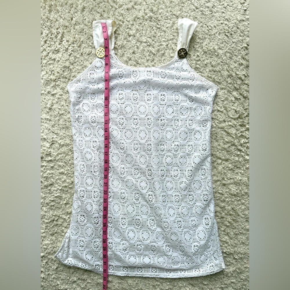 Women's Jaclyn Smith White Crochet Cover-Up Dress Size M - Picture 3 of 6